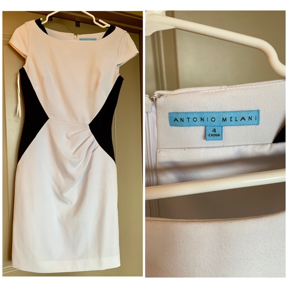 White and Black Antonio Melani Sheath Dress - Picture 2 of 4